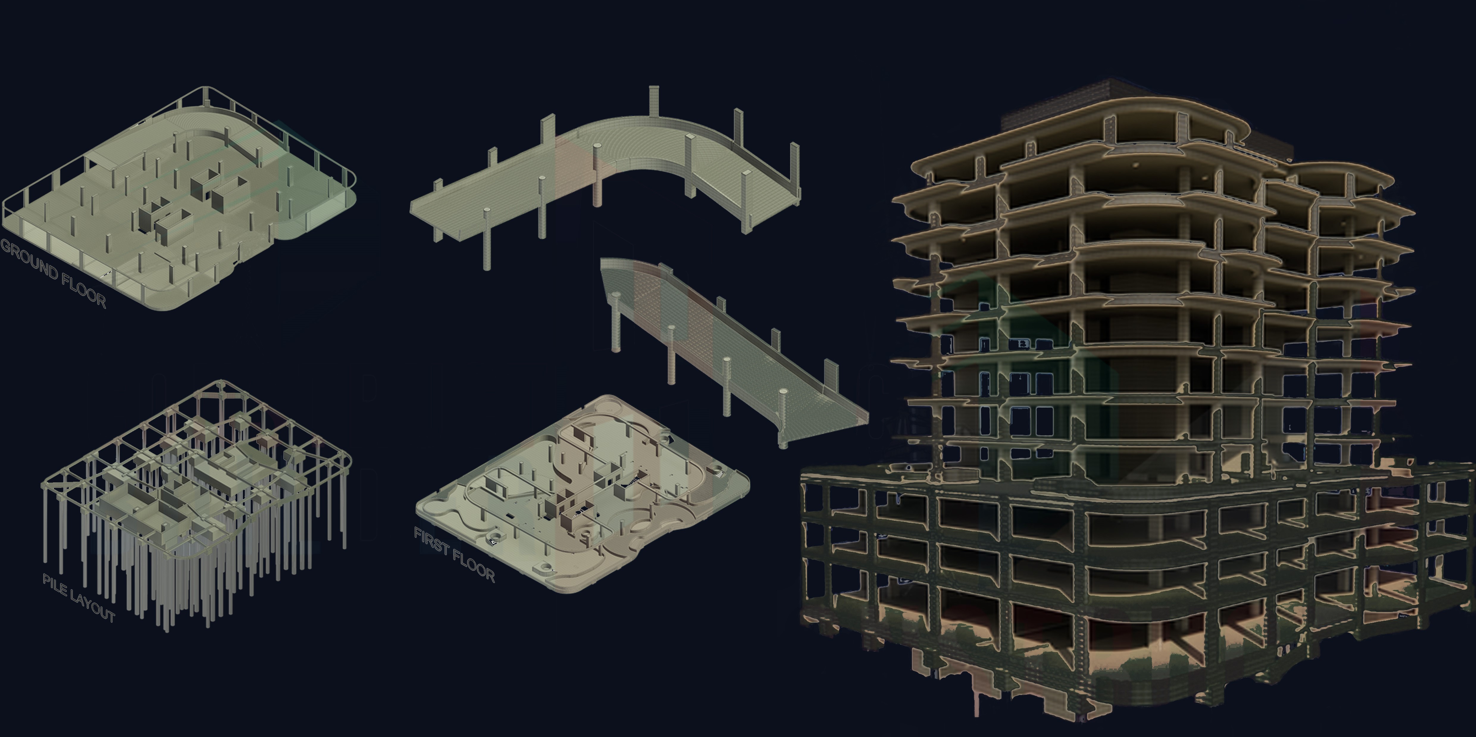 BIM kitchen — logistics corridor and service elevations